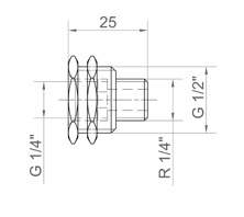 1015 Фитинг монтажный R1/2"-1/4", вкл.гайку 1/2"