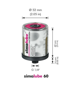 SL18 60, Simalube 60ml Лубрикатор с маслом для пищевой промышленности (LAGD 60/FFT)